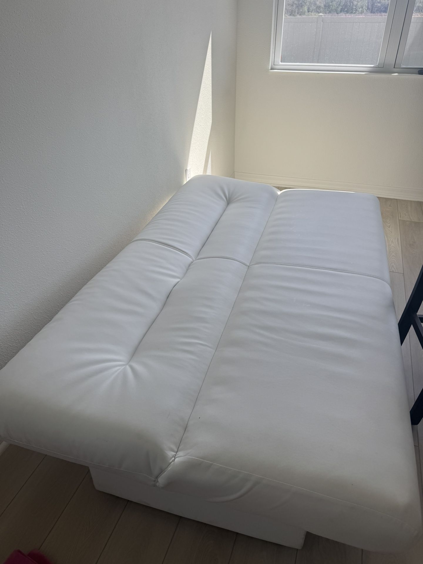 White Leather Sofa bed