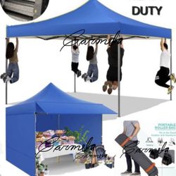 10x10 Pop Up Canopy Heavy Duty Party Tent with Removable Awning and Sidewalls,Easy Up Outdoor Wedding Commercial Canopy,Gazebo ,Rolling Bag & Sand Bag