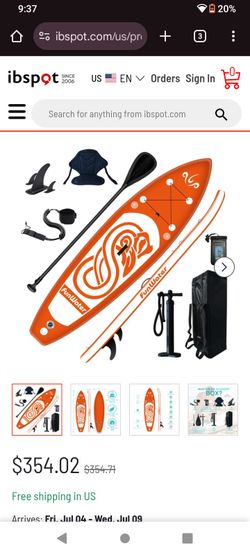FunWater SUP Inflatable Stand Up Paddle Board 10'x31''x6'' Ultra-Light Inflatable Paddleboard with ISUP,Fins,Adjustable Paddle, Pump,Backp