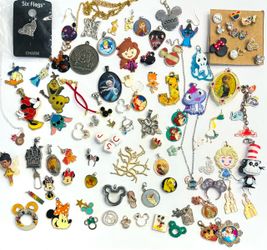 DISNEY JEWELRY MAKING LOT PENDANTS CHARMS BEADS EARRINGS PARTS NECKLACE PRINCESS