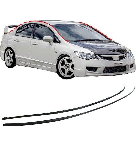 Honda Civic XQSMWF 1 Pair Molding L&R Drip Side Set Compatible with Honda Civic