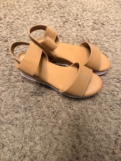 Tan wedge sandals