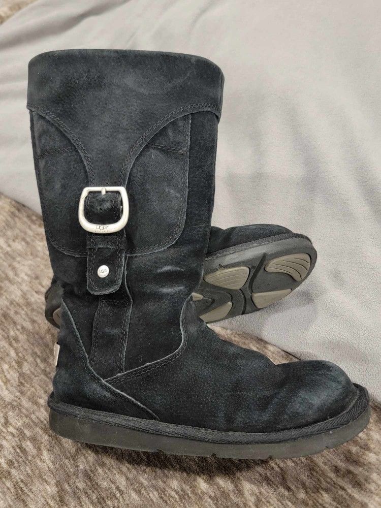 UGG Australia Women's Black Suede "Cargo III" Mid Calf Boots