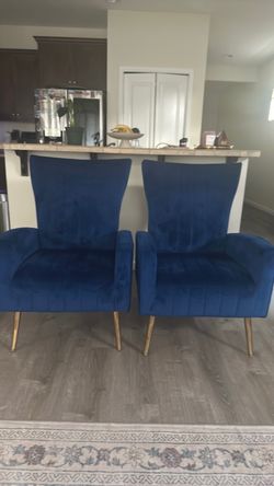 Royal blue arm chairs