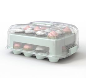 New 24 Cupcake Traveler Two Tier Stand Reisable