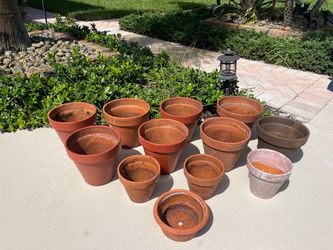 Terracotta Clay Flower Pots Set of 12