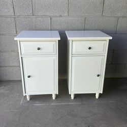 2 White IKEA Hemnes Nightstands / Nightstand Set / End Tables