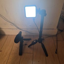 Influencer Starter Kit -(Selfie Tripod Stick & Stand w/wireless remote, LED Light & External Microphone)