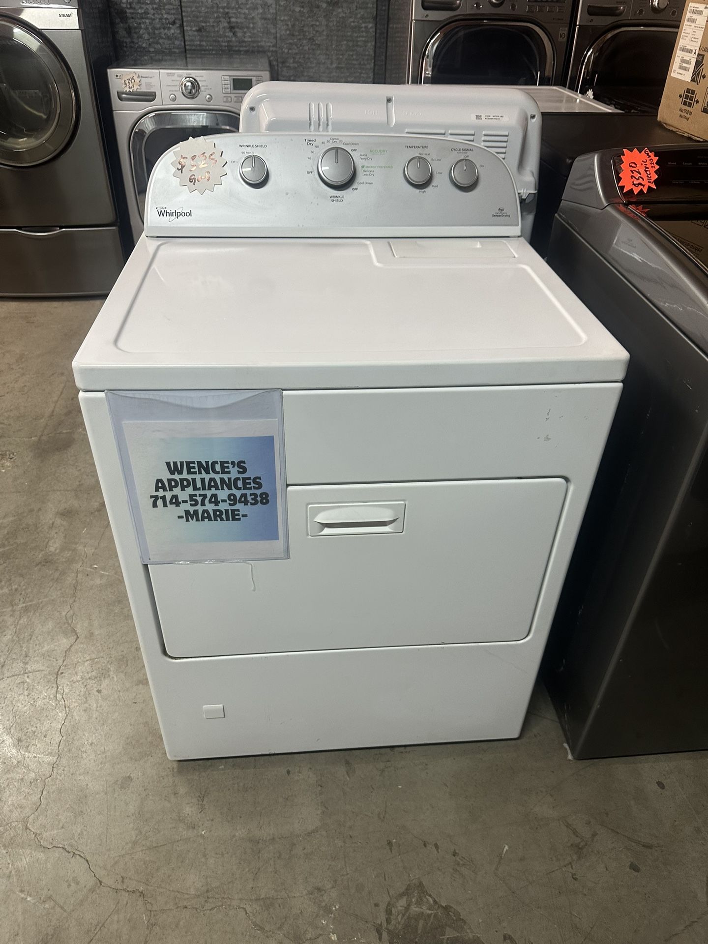 WHITE WHIRLPOOL GAS DRYER 