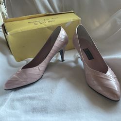Vintage Pink Genuine Eel Skin Heels