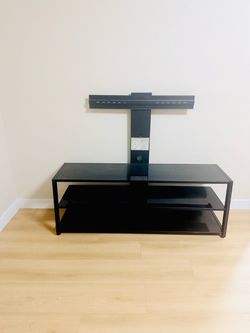 Black TV Stand with Integrated TV Mount