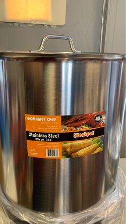 40 qt stainless steel stockpot/ Tamalera