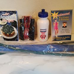 NEW UNOPENED ~ LARRY NORTH TONING BAR, JUMP ROPE, EXERCISE GUIDE, WATER BOTTLE & RECIPE BOOK