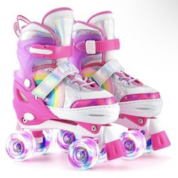 NEW Kids Roller Skates Size M (13-3) And Size L (3-7) LED Lights Up * Firm Price 