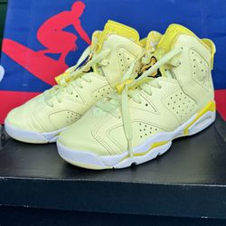 Nike Air Jordan 6 Retro Yellow Floral 5.5Y = womans - 7