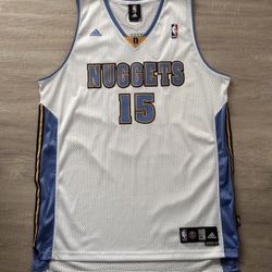 Authentic Adidas Carmelo Anthony Denver Nuggets Men’s XL White and Blue Jersey