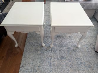 Real wood antique painted white