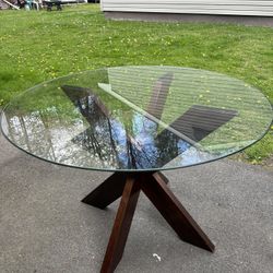 Dining Room Table, No Chairs Glass & Wood