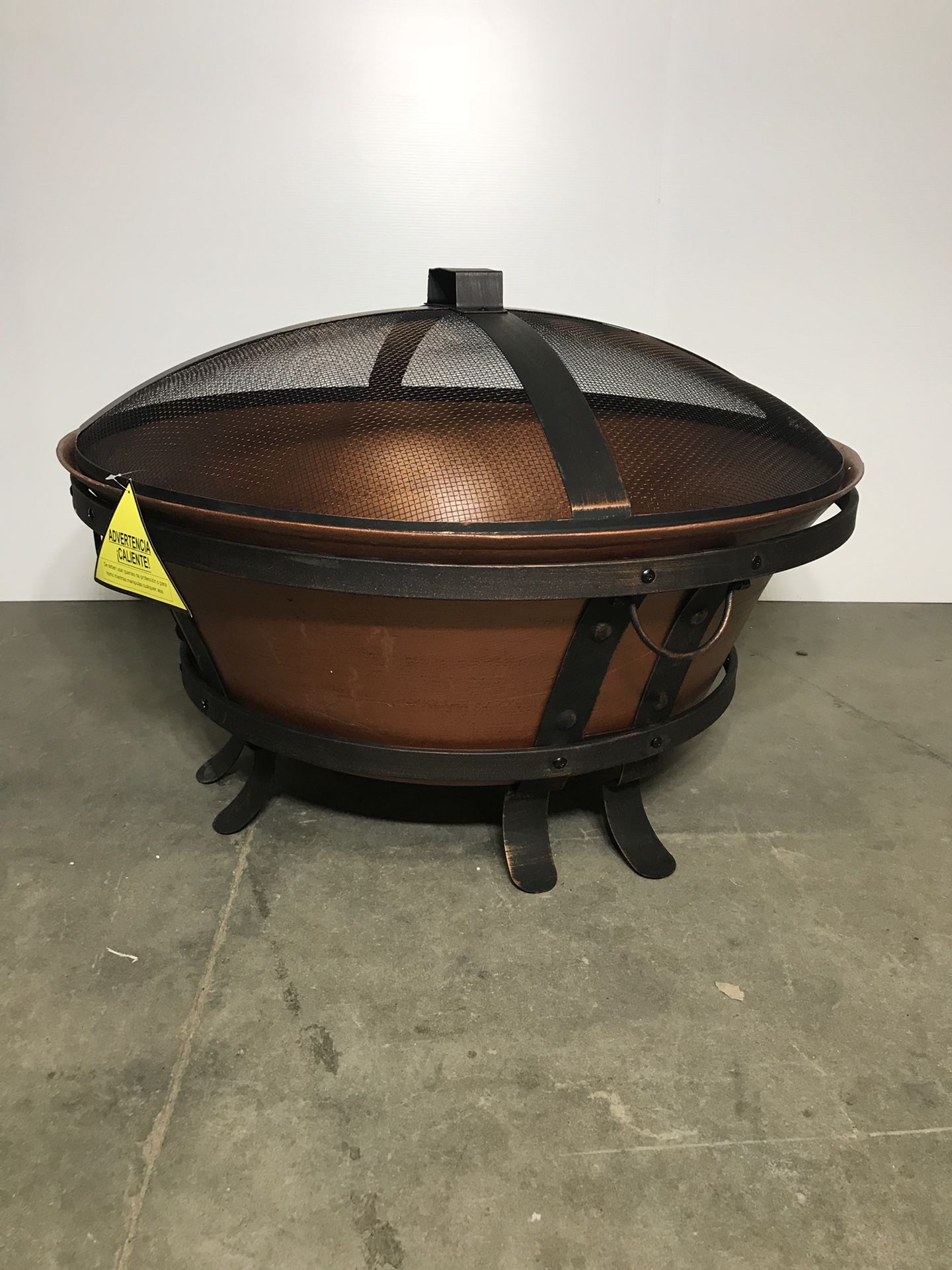 Hampton Bay Fire Pit 34 In Wire Mesh Cover Cauldron Style Cast Iron Screen for sale online