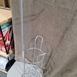 Standing Toilet Paper Holder/Storage  - Brushed Nickel