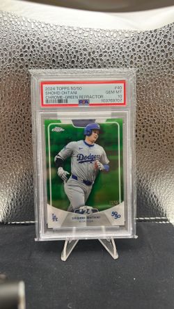2024 Topps 50/50 Shohei Ohtani Chrome Green Refractor #/99 PSA 10