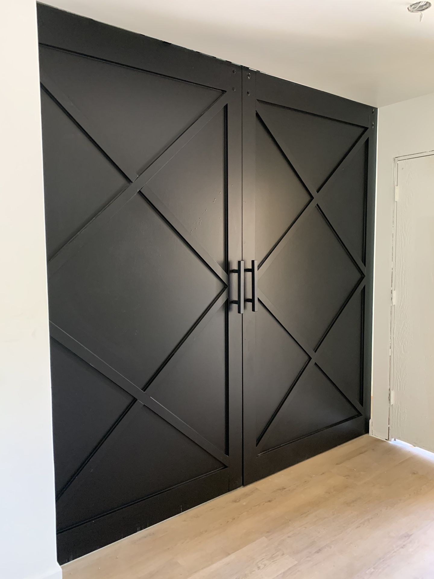 Two Barn Doors 50/96 Black with custom design  Covers 96/96