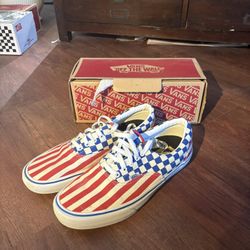 Vans Men/Women's Shoes "Era Pro" (50th) '83 Stripes/Checkerboard/Red/Blue/White