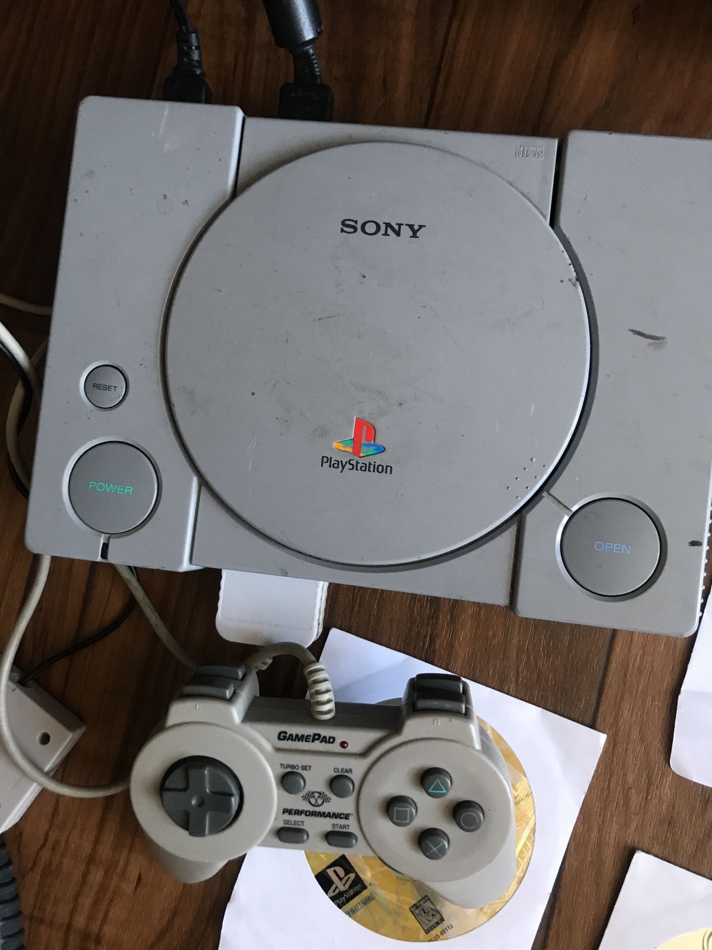 PlayStation 1 with games