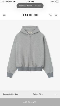 Fear of God Essentials Signature Classic Full Zip Hoodie - L