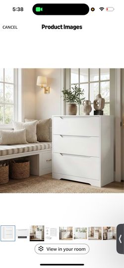 White 3-Drawer Dresser