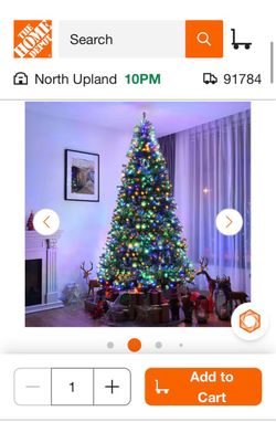 9 ft. Pre-Lit LED Hinged Artificial Christmas Tree with 1000 LED Lights and Stand