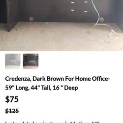 Desk Cradenza Measurements In Pic FREE