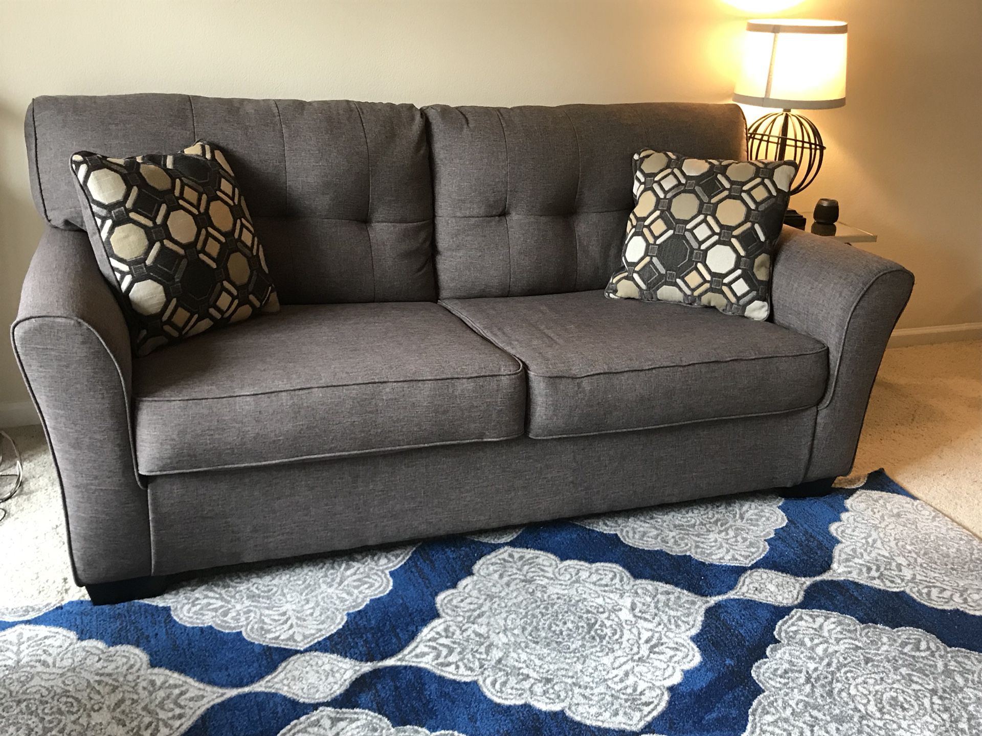 Grey love seat couch