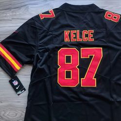Travis Kelce #87 Kansas City Chiefs BLACK Jersey - Size XL