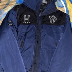 *RARE* 2016 FTP X HUF Hooded Jacket First Collab OG Logo Navy Size XL