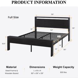 Full size Metal/Wood bed frame