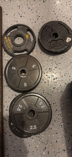 45 lbs of Olympic weight plates in good used condition.