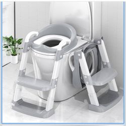 Potty Training Seat with Step Stool Ladder, Toddler Potty Training Toilet for Boys Kids, Potty Chair Adjustable Potty Seat for Toilet with Anti-Slip W