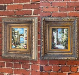 2x unique paintings and frames