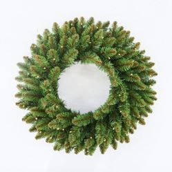 Christmas Wreath 20 Inches for Indoor Outdoor Christmas Decorations, Lighted Timer