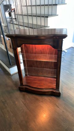 Bombay company lighted cabinet solid wood