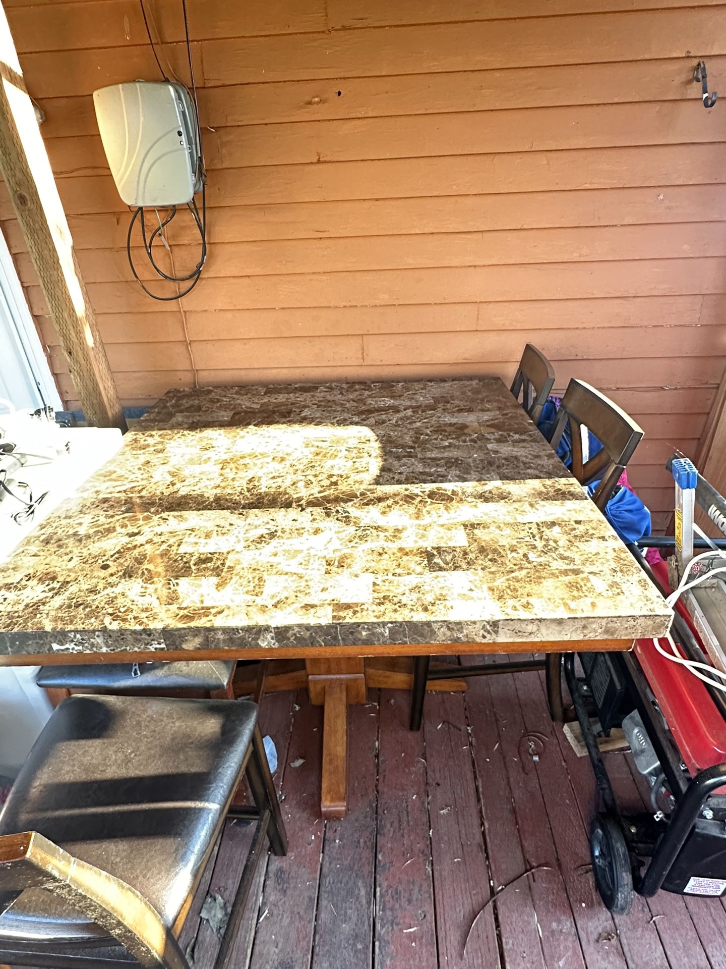 Marble Table With Matching Wine Table 