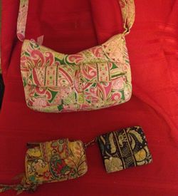 Vera Bradley purse and 2 wristlets