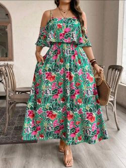 Green Cami Boho Dress