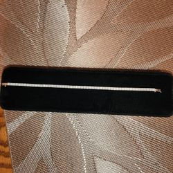 14k White Gold Tennis Bracelet W/ Diamond Accents