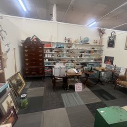 Dresser, DVDs, Antique, Furniture, Tables, Plates, Glass, Toys, Pictures, Vintage 