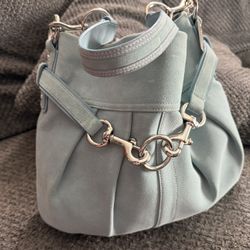 Coach Suede Baby Blue Hobo 