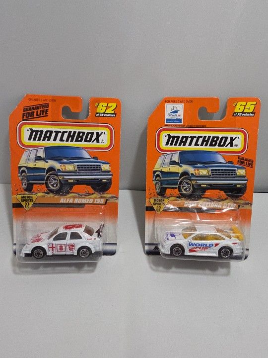 Matchbox Motor Sports Series 1997 1:64 Lot Of 2 Alfa Romeo, Opel (CC)