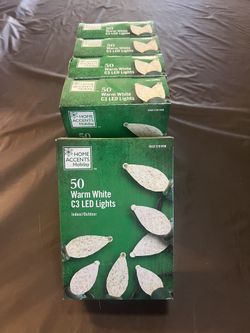 50 Warm White C3 Led Lights 5 Boxes
