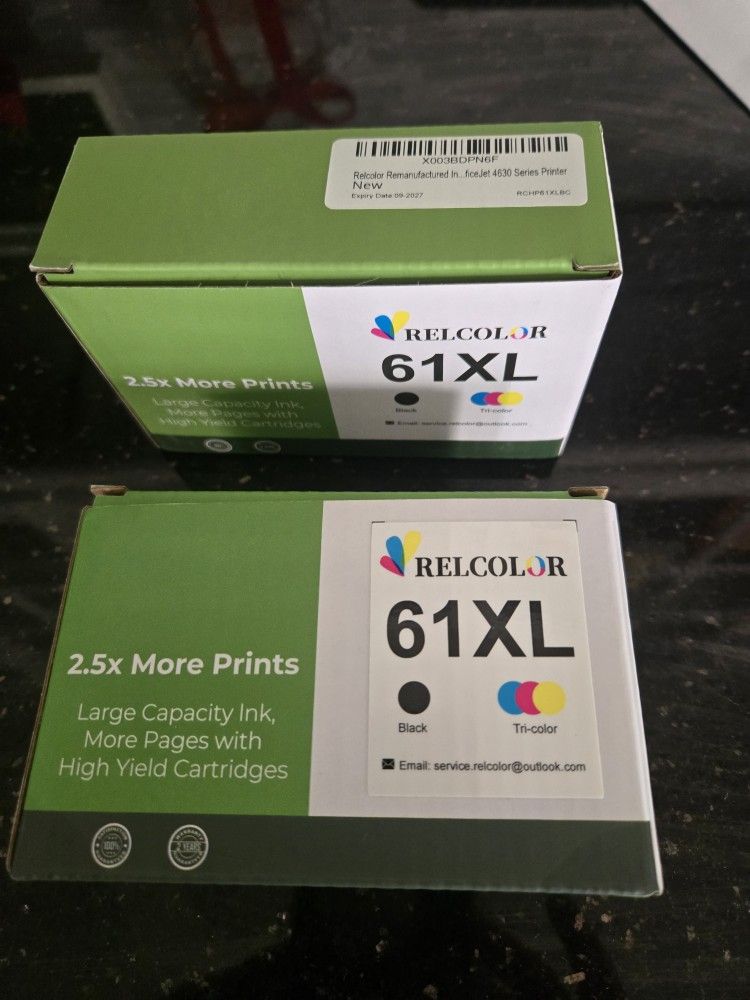 2 NEW Packages Of 61XL Ink For Ink PrinterJet